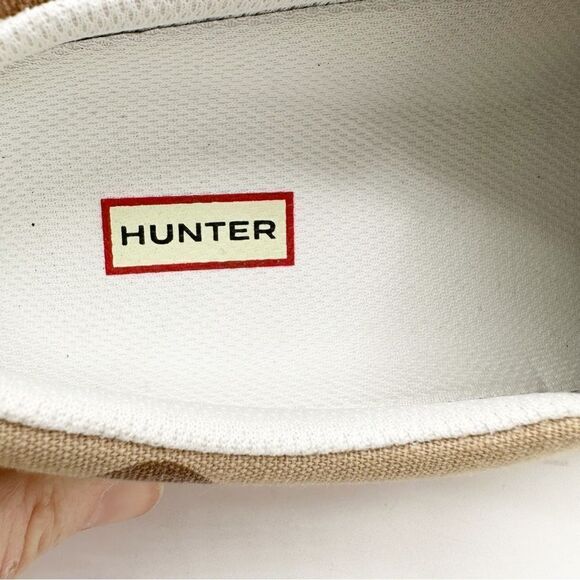 Hunter Canvas Plimsoll Desert Camo Slip-On Sneakers Pink Sole Women Sz 6 - Picture 9 of 14